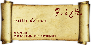 Feith Áron névjegykártya